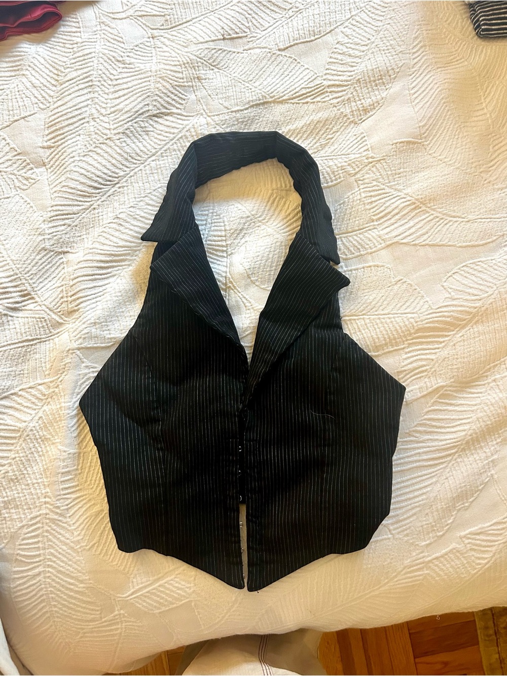 Princess Polly Black Pinstripe Vest Top